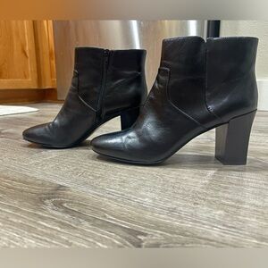 Nine West. High Standard. Women’s. Black Full Grain Leather Ankle Boot.